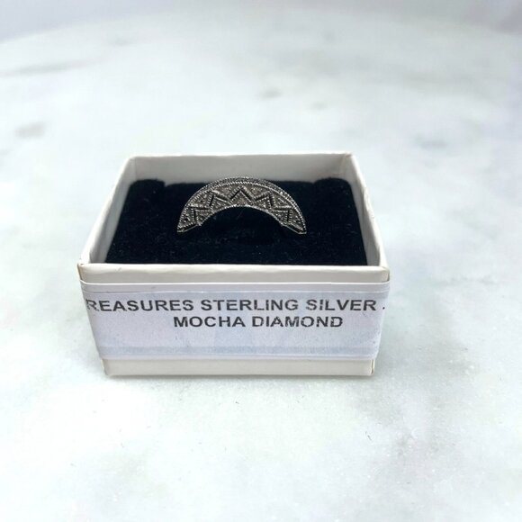 Michael Drechsler MDJ Mocha Diamond 0.16 CTW Sterling Silver 925 Ring, Size 5 - Picture 11 of 12